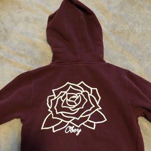 Obey maroon hoodie